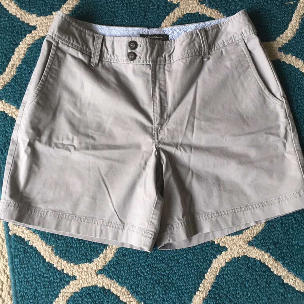 NWOT Eddie Bauer Grey Chino Shorts Size 12